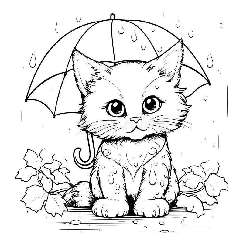 Cute Cartoon Rain Bird And Umbrella Coloring Print Outline Sketch Drawing  Vector, Car Drawing, Cartoon Drawing, Bird Drawing PNG and Vector with  Transparent Background for Free Download