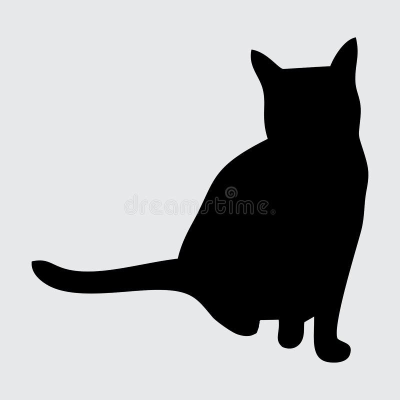 Cat Silhouette, Cat Isolated on White Background Stock Vector ...