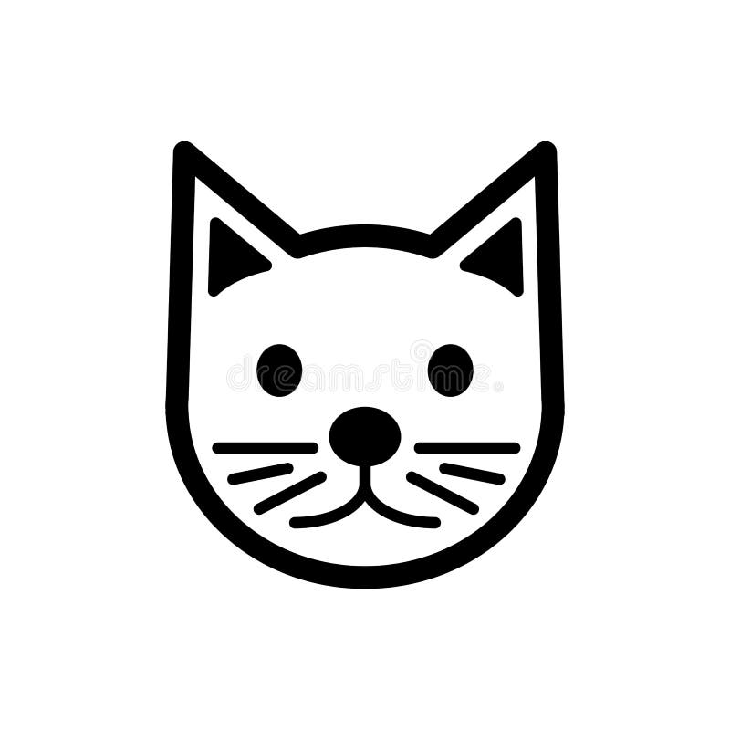 Cat icon. Outline vector illustration. Hand drawn style. Pets