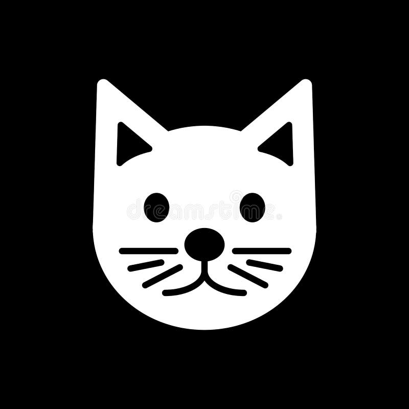 set of cute cats on white background, line style icon vector