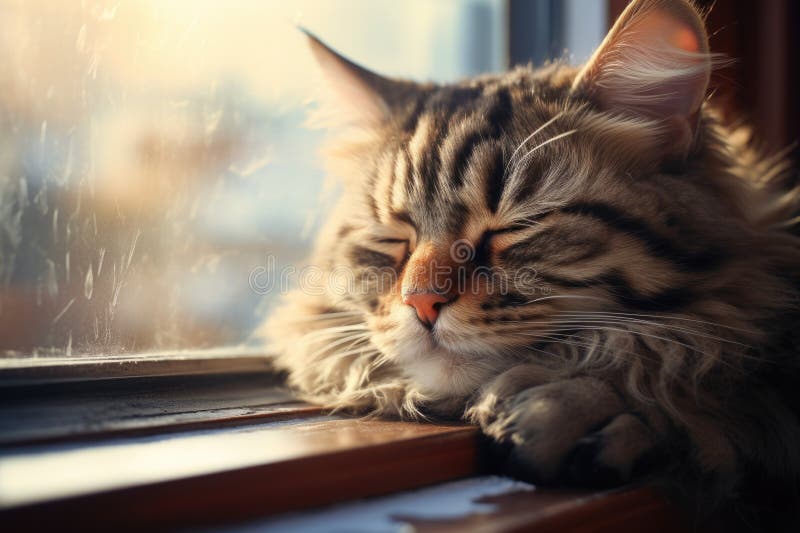 492 Cat Sleeping Window Sill Stock Photos Free & RoyaltyFree Stock