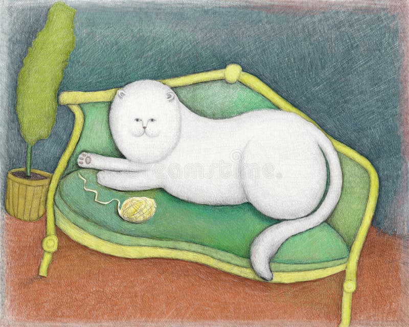 Cat Couch Drawing Stock Illustrations 331 Cat Couch Drawing Stock