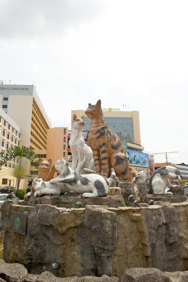 Cat Statue, Kuching, Sarawak, Malaysia. Editorial Photography - Image