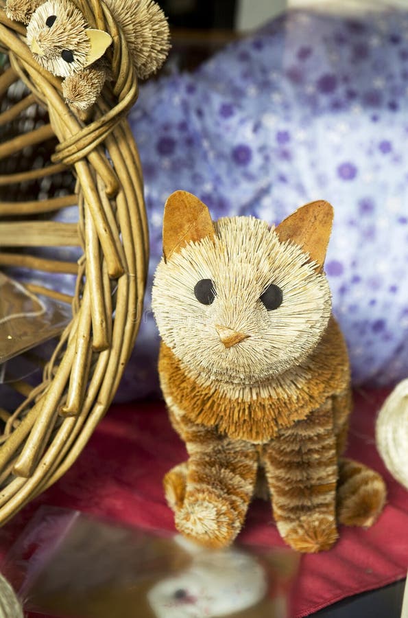 Cat from Straw in Shaw Case Stock Image Image of shop, haulm 11934989