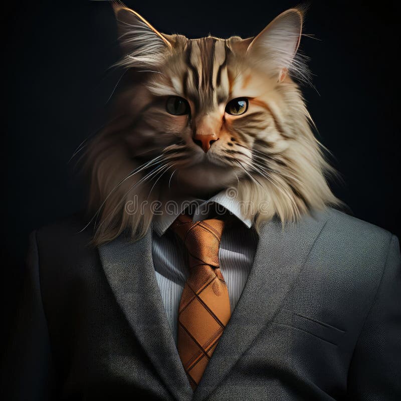 Cat in suit and tie stock photo. Image of entrepreneur 299948920