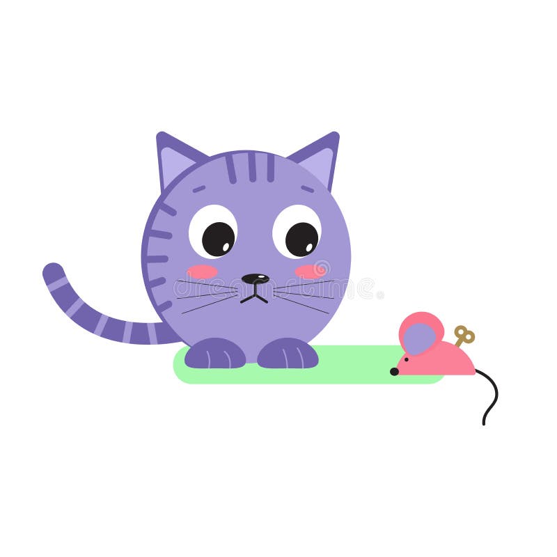 Cat And Toy Clockwork Mouse Simple Drawing Stock Vector Illustration Of Cartoon Head Cat And Toy Clockwork Mouse Simple Drawing Stock Vector Illustration Of Cartoon Head