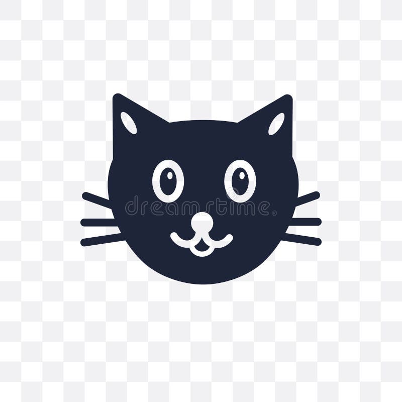 Cute cat black icon illustration PNG, with transparent background