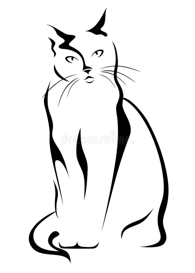 Vector icon black cat sitting. Silhouette of a cat isolated on a white  background. 7534905 Vector Art at Vecteezy