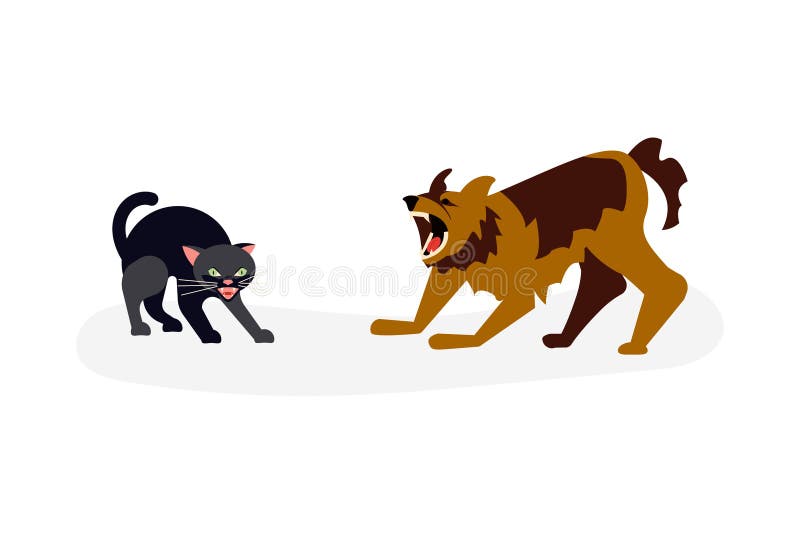 Cat Dog Fight Stock Illustrations – 147 Cat Dog Fight Stock Illustrations,  Vectors & Clipart - Dreamstime