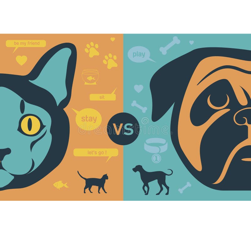 Cat Vs Dog Infographic Illustration Stock Vector Illustration of food