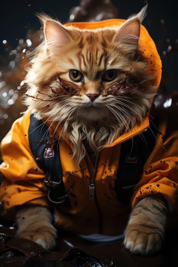 Cat wearing coat stock image. Image of looking, funny - 29232415