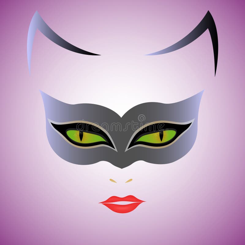 Cat Woman-masker stock illustratie Cat Woman-masker stock illustratie