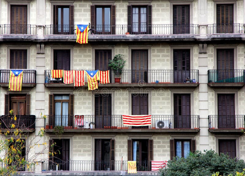 Catalan protest - Barcelona, Spanien arkivbild Catalan protest - Barcelona, Spanien arkivbild
