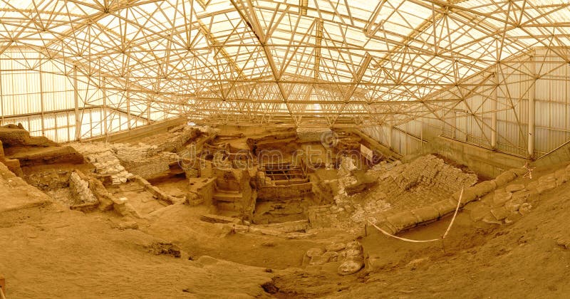 Catalhoyuk Oudste Regeling in Konya royalty-vrije stock afbeeldingen Catalhoyuk Oudste Regeling in Konya royalty-vrije stock afbeeldingen