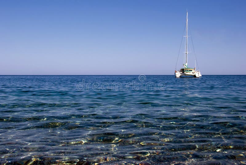 Catamaran boat in Greece