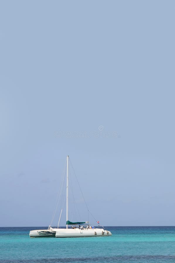 Catamaran in caribbean sea