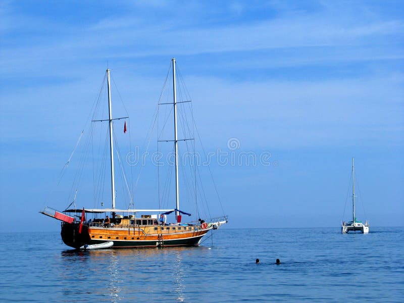 Catamaran and gulet