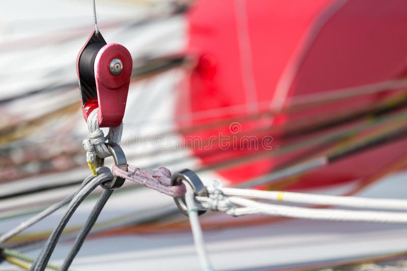 Catamaran rope tie detail