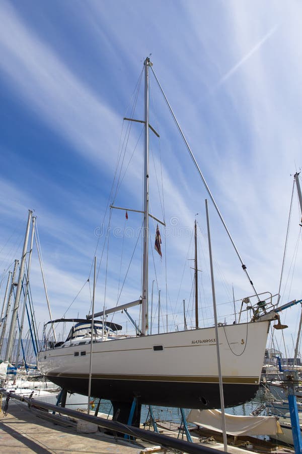 Yacht&x27;s on dry dock for inspection