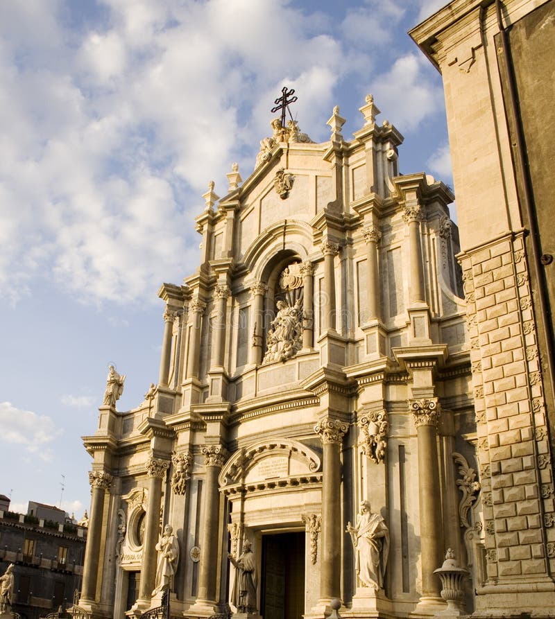 Facade of the cathedral of Catania. Facade of the cathedral of Catania