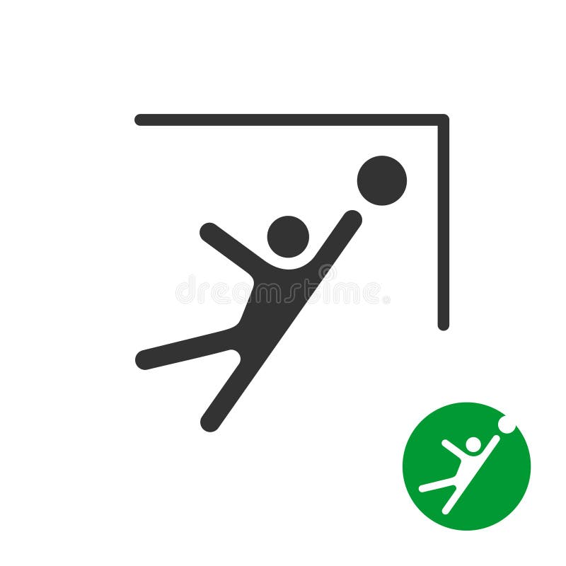 Catch the football ball in a gates corner icon. vector illustration Catch the football ball in a gates corner icon. vector illustration