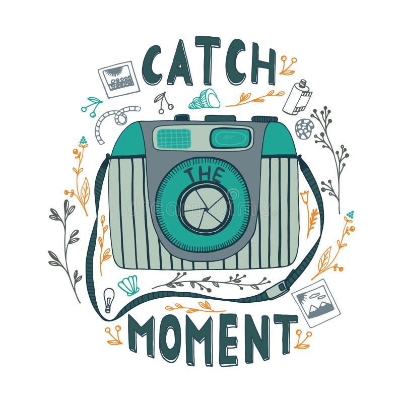 Catch The Moment Motivational Quote Stock Vector Illustration Of Badge Motivation