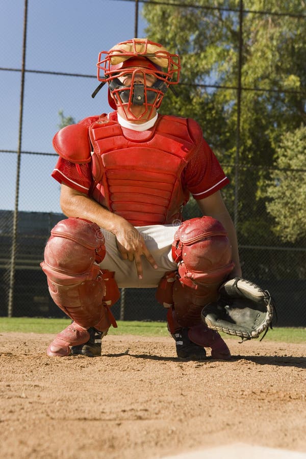 Catcher Gesturing a Hand Sign Stock Photo Image of action, catcher