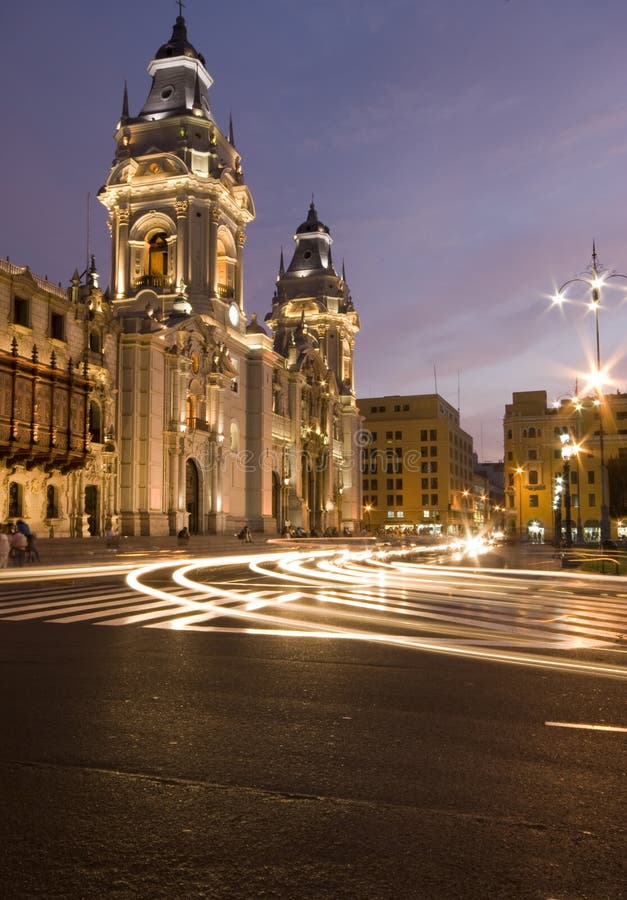Catedral auf Bürgermeister Lima Peru plaza de Armas stockbilder Catedral auf Bürgermeister Lima Peru plaza de Armas stockbilder