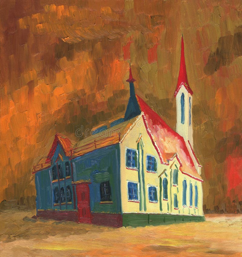 Catedral bonita em uma noite do inverno ilustração do vetor Catedral bonita em uma noite do inverno ilustração do vetor