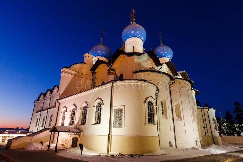 Catedral do aviso do Kremlin de Kazan imagem de stock Catedral do aviso do Kremlin de Kazan imagem de stock