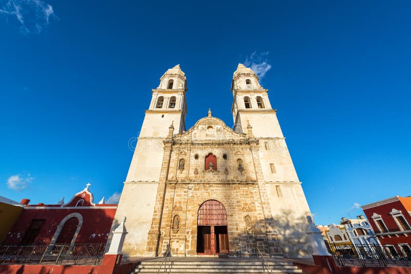 Catedral en Campeche fotos de archivo