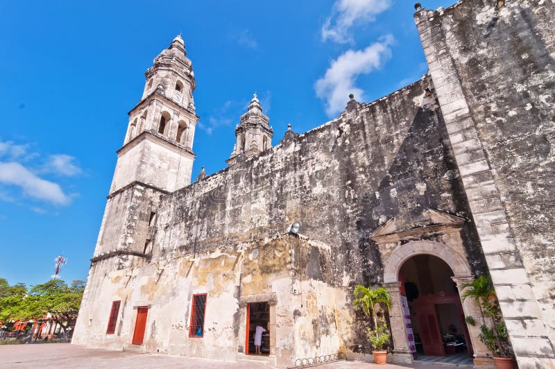 Catedral en Campeche, México imágenes de archivo libres de regalías