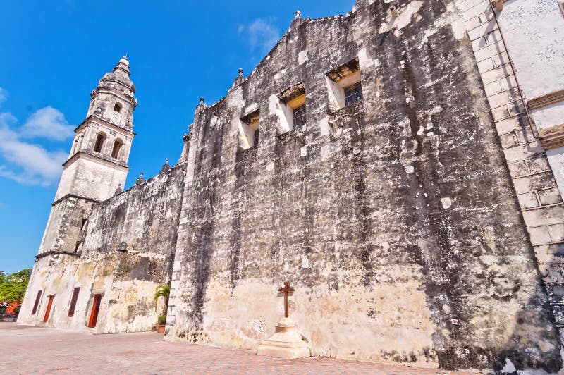 Catedral en Campeche, México foto de archivo libre de regalías