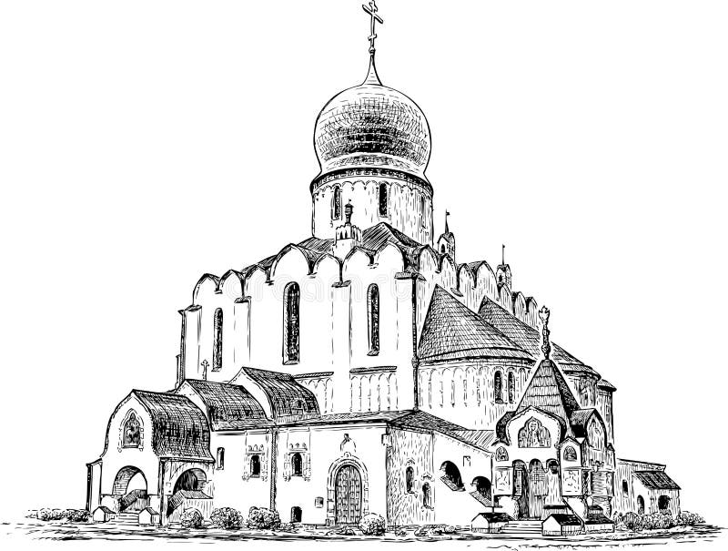 Catedral ortodoxo ilustração do vetor Catedral ortodoxo ilustração do vetor