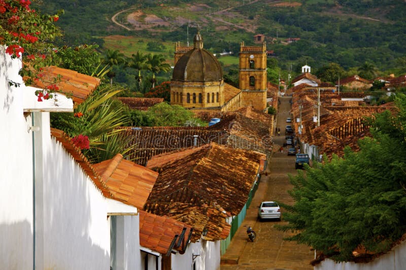 Catedral y azoteas de las casas coloniales, Barichara