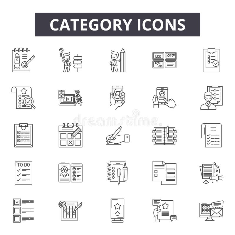 Online Shopping Product Categories Vector Icons Set, Modern Solid Stock  Illustration - Illustration of cloth, market: 95357320