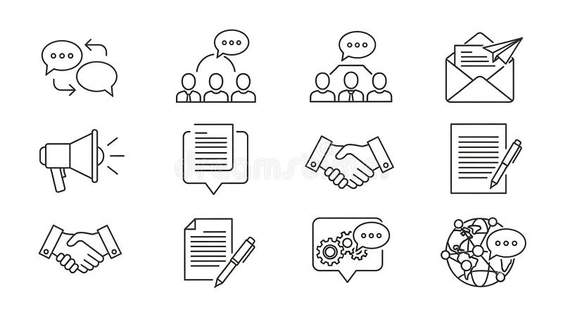 Communication and handshake icons