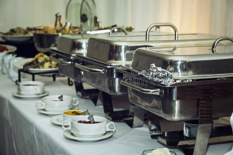 Catering Boxes of Stainless Steel Stock Photo Image of buffet