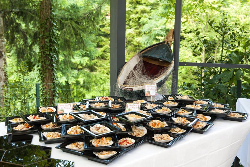 Catering buffet in the castle