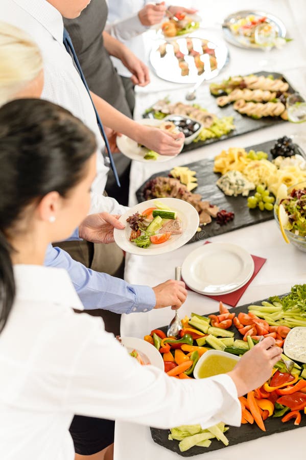 Catering food buffet at business meeting