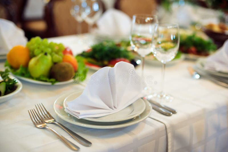 Catering Service. Restaurant Table with Food. Huge Amount of on the
