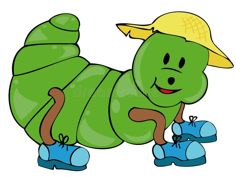 caterpillar wearing shoes