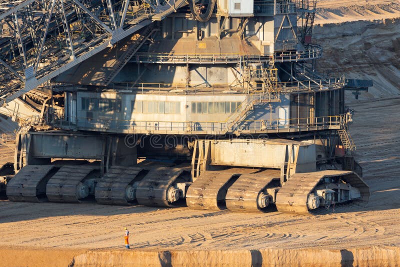 Caterpillar tracks digging excavators in Germany stock photography