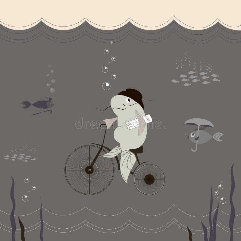 Catfish stock illustration. Illustration of bicycle, life 75364893