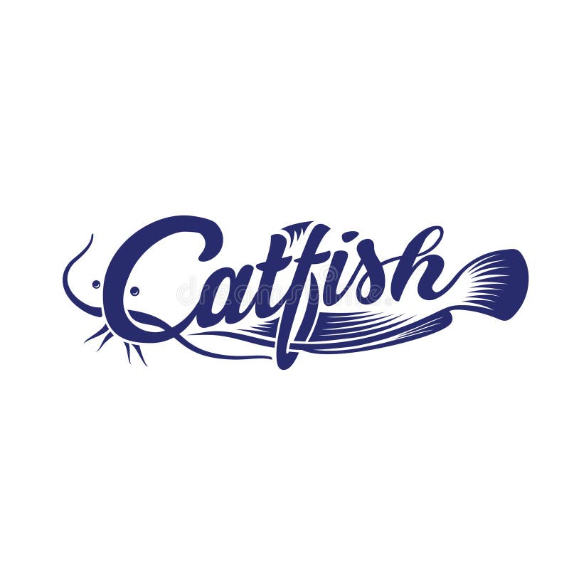 Catfish Logo Design Template. Cat Fish Vector Illustration. Stock