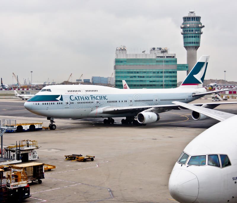 Cathay Pacific s air craft at the airport