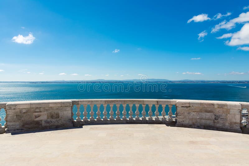 Cathedral Balcony Overlooking Ocean Panteao Nacional Blue Skies