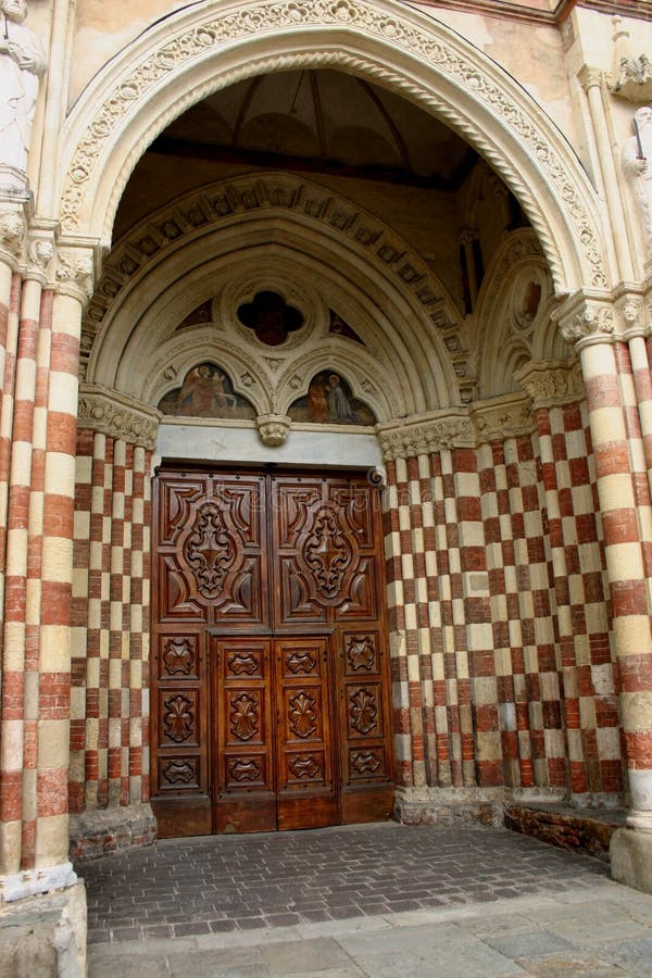Cathedral door Asti, Italy stock photo Cathedral door Asti, Italy stock photo