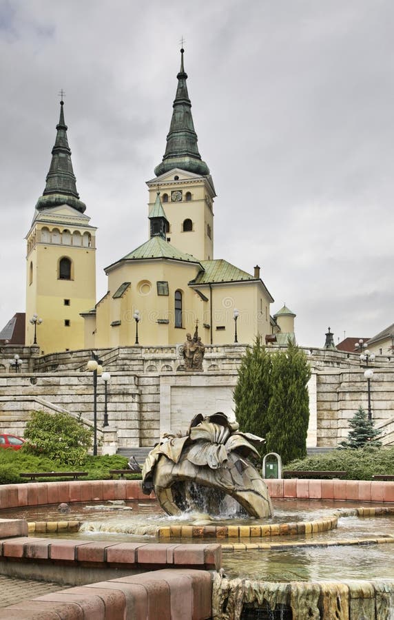 Cathedral of Holy Trinity. Andrej Hlinka square in Zilina. Slovakia