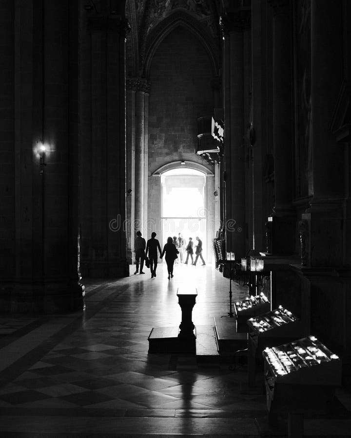 Cathedral interior in black and white stock photo Cathedral interior in black and white stock photo